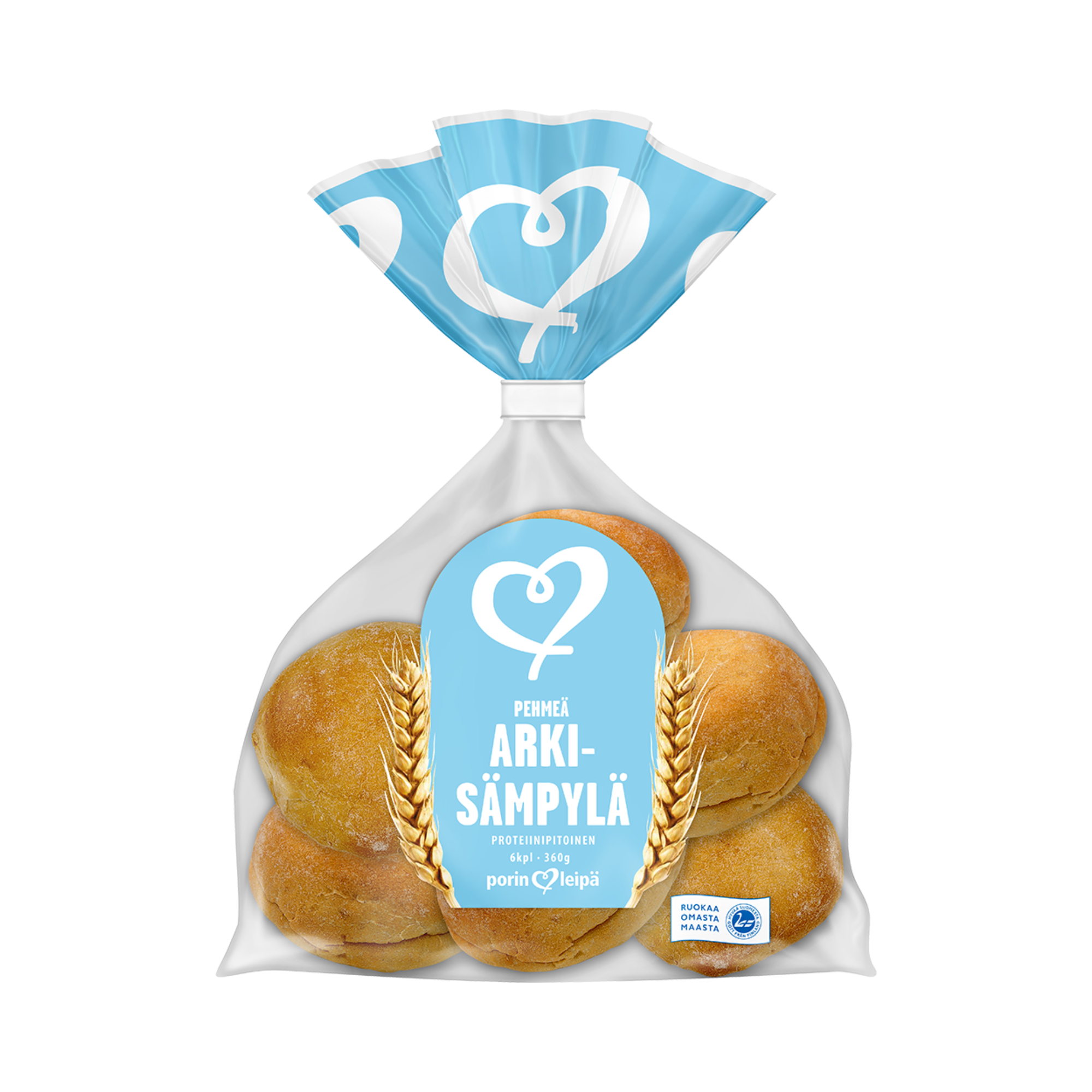 Pehmeä arkisämpylä 6kpl/pss, 360g, Porin Leipä